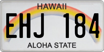 HI license plate EHJ184