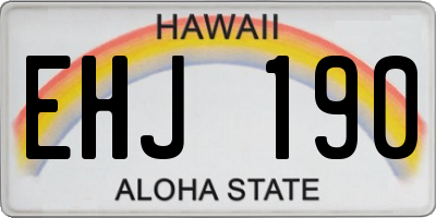 HI license plate EHJ190