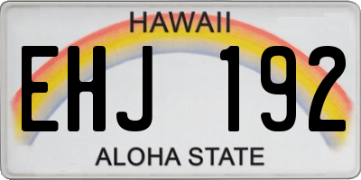 HI license plate EHJ192