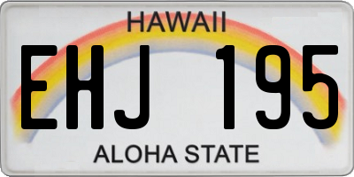 HI license plate EHJ195