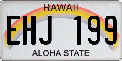 HI license plate EHJ199