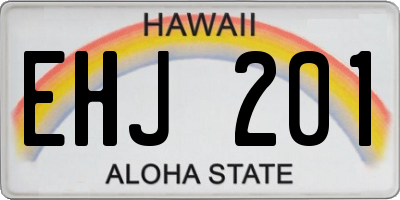 HI license plate EHJ201