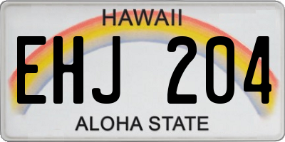 HI license plate EHJ204