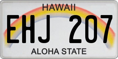 HI license plate EHJ207