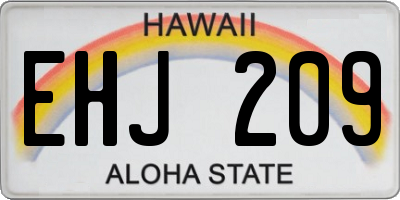 HI license plate EHJ209