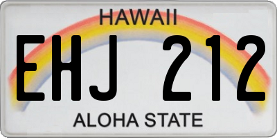 HI license plate EHJ212