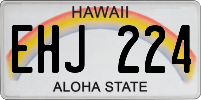 HI license plate EHJ224