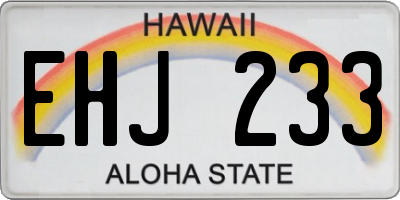 HI license plate EHJ233