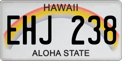 HI license plate EHJ238