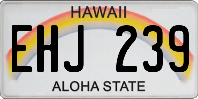 HI license plate EHJ239