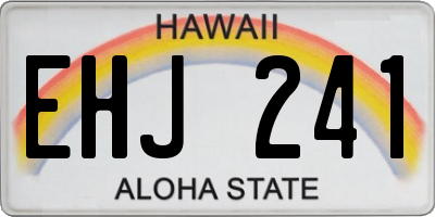 HI license plate EHJ241