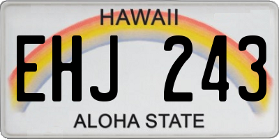 HI license plate EHJ243
