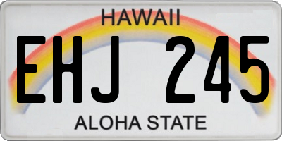 HI license plate EHJ245