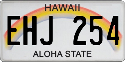 HI license plate EHJ254