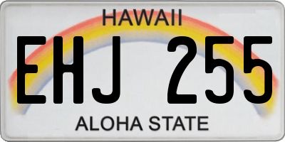 HI license plate EHJ255