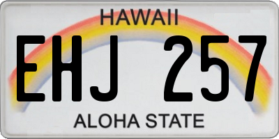HI license plate EHJ257