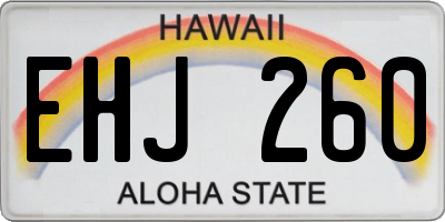 HI license plate EHJ260