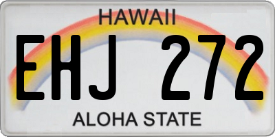 HI license plate EHJ272