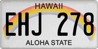 HI license plate EHJ278