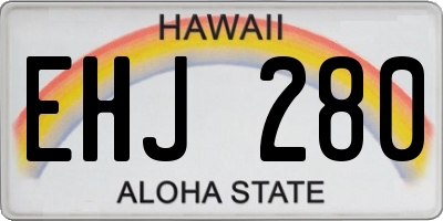 HI license plate EHJ280