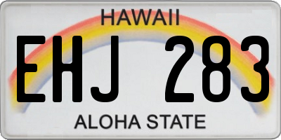 HI license plate EHJ283