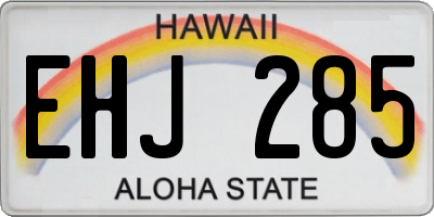 HI license plate EHJ285