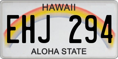 HI license plate EHJ294