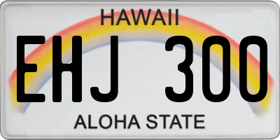 HI license plate EHJ300