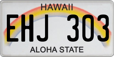 HI license plate EHJ303
