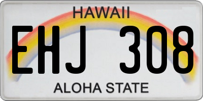 HI license plate EHJ308