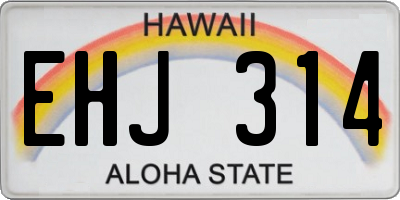 HI license plate EHJ314