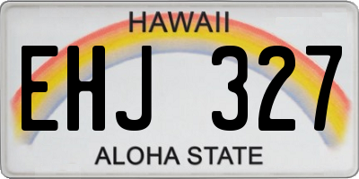HI license plate EHJ327