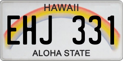 HI license plate EHJ331