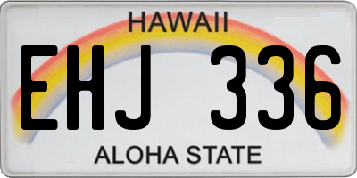 HI license plate EHJ336