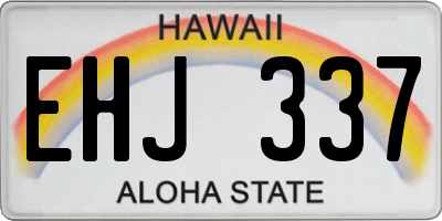 HI license plate EHJ337