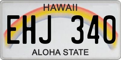 HI license plate EHJ340