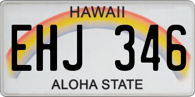 HI license plate EHJ346
