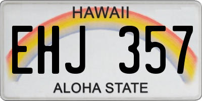 HI license plate EHJ357