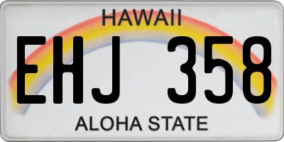 HI license plate EHJ358