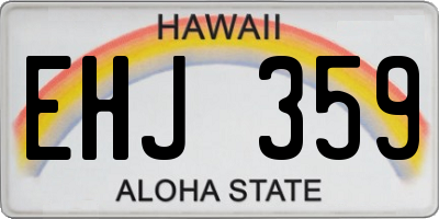 HI license plate EHJ359