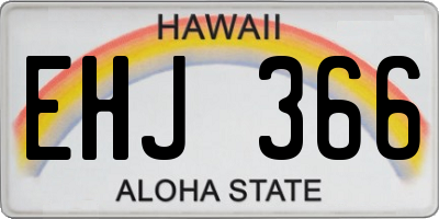HI license plate EHJ366