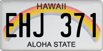 HI license plate EHJ371