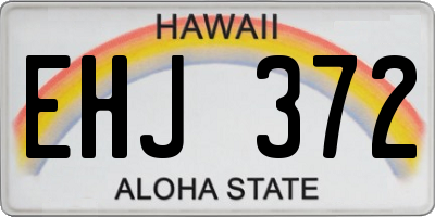 HI license plate EHJ372