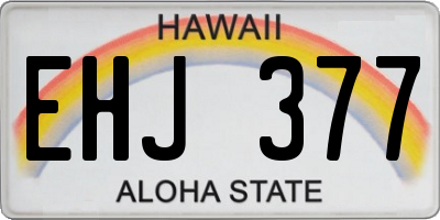 HI license plate EHJ377