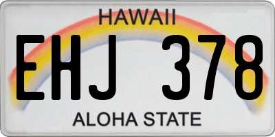 HI license plate EHJ378