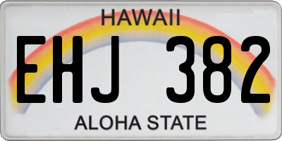 HI license plate EHJ382