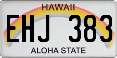 HI license plate EHJ383