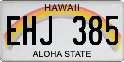 HI license plate EHJ385