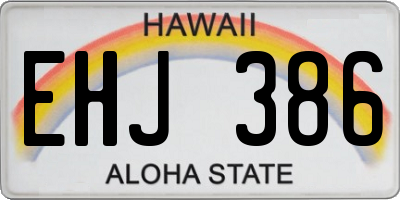 HI license plate EHJ386