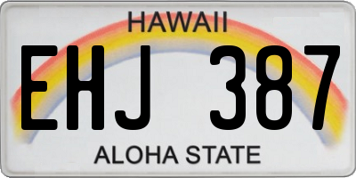 HI license plate EHJ387